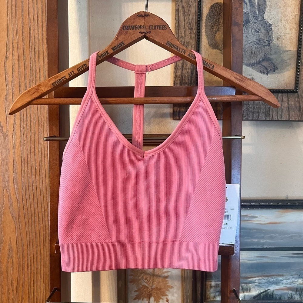 NWT Spiritual Gangster Icon Seamless Pink T-Back Sports Bra XS/S